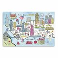 Palacedesigns 24 in. Fun Illustrated NYC Map Canvas Wall Art, Blue PA3683818